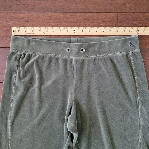 Eddie Bauer Women's Soft Velour Wide Leg Lounge Sweatpants Size L Green - Picture 5 of 8